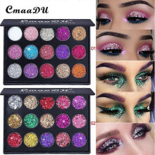 15 Color Shiny Eyeshadow Palette,  Sequin Glitter Texture, Long Lasting Sparkling Eyeshadow Powder for Stages Parties And Festivals