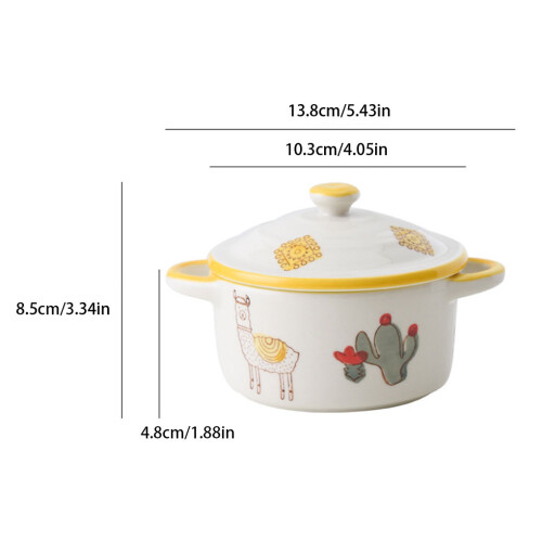 (Alpacos) Convenient Storage Ceramic Souffle Baking Bowls Safe To Ceramic Bowl 2