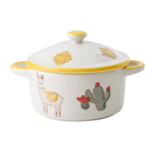 (Alpacos) Convenient Storage Ceramic Souffle Baking Bowls Safe To Ceramic Bowl