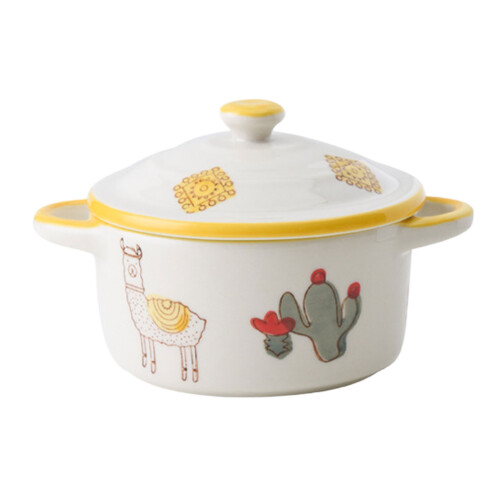 (Alpacos) Convenient Storage Ceramic Souffle Baking Bowls Safe To Ceramic Bowl
