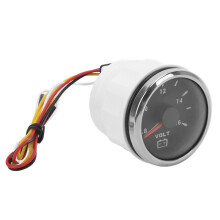 52mm Marine-Spannungsanzeige 8–16V Zeiger 7 Farbige Hintergrundbeleuchtung IP67 Wasserdicht Voltmeter für Boot, Wohnmobil, Auto 9–32V Schwa
