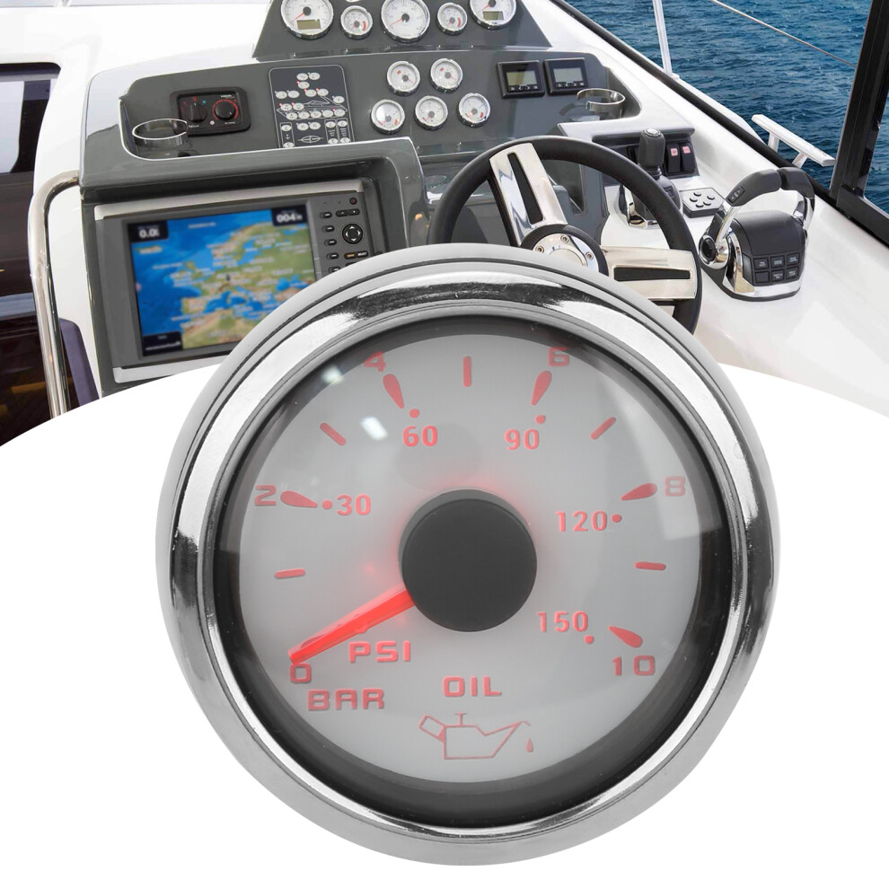 Universal 52Mm Oil Pressure Gauge With Colorful Backlight, 10-184Î© 9341342924977