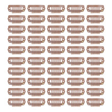 50pcs 8 Tips 8 Teeth Snap Comb Wig Clips Stainless