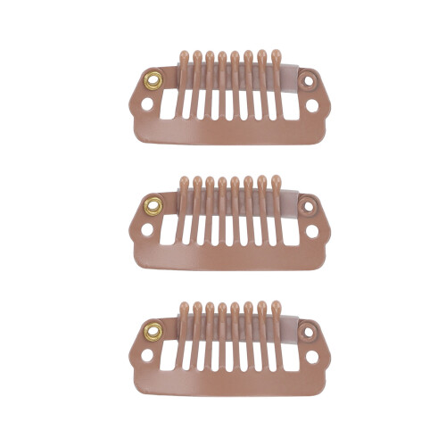50pcs 8 Tips 8 Teeth Snap Comb Wig Clips Stainless 2