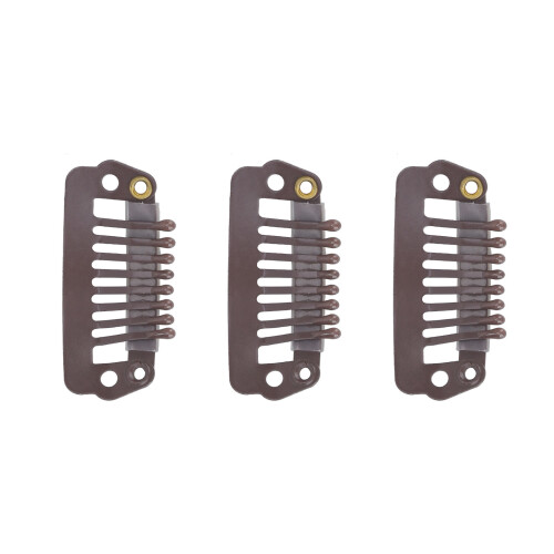 50pcs 8 Tips 8 Teeth Snap Comb Wig Clips Stainless 1