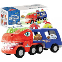 Dinosaur Truck Toys Improve Fine Motor Skills Transport Monster Truck Toy Cool Light Sound Effect Spray Function Dinosaur Dump Excavator Toy