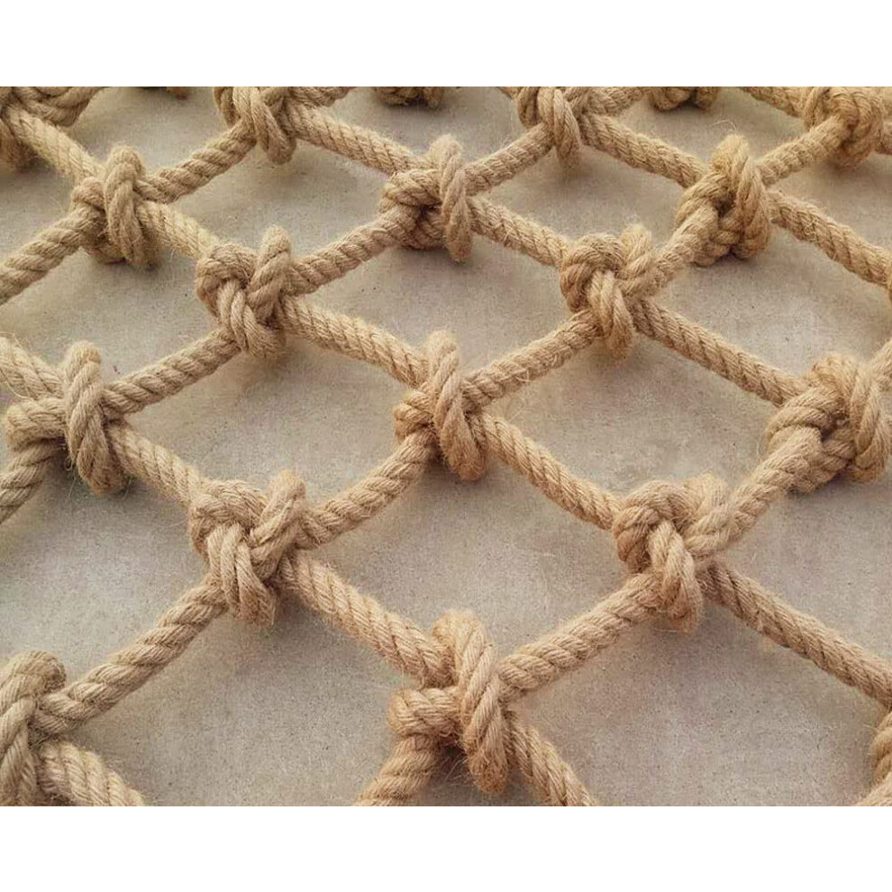 Heavy Duty Safety Net for Kids and Pets - Climbing Rope Net for Playground, Balcony, Stair Protection, Jute, 1m x 5m-image-OPC-PJQG7QP-NEW