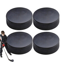 Street Hockey Puck - Official Regulation Size 3-Inch Diameter, 1-Inch Thick, Set of 4 Training Pucks for Indoor Sports