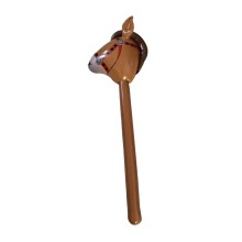 Inflatable Stick Horsehead Toy for Kids - Portable Brown Horse Riding Prop for Horse Themed Parties and Events