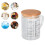 V-Shaped Nozzle Glass Measuring Cup 400ml with Bamboo Handle 13
