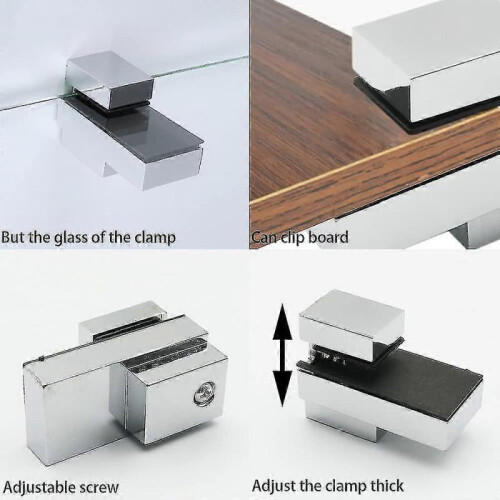 4 Pieces Glass Shelf Support; Wall Shelf Support; with Screws; Fixable Thickness 3-15mm 2