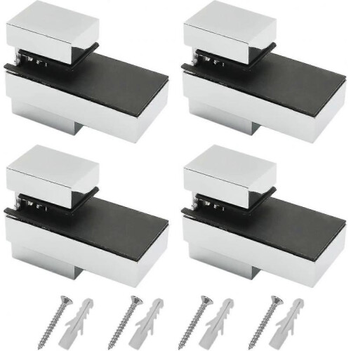 4 Pieces Glass Shelf Support; Wall Shelf Support; with Screws; Fixable Thickness 3-15mm