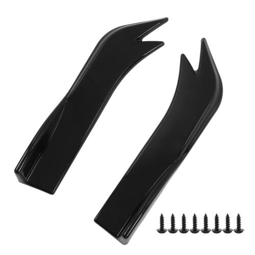 2 pezzi Diffusore-lip paraurti posteriore nero lucido 1