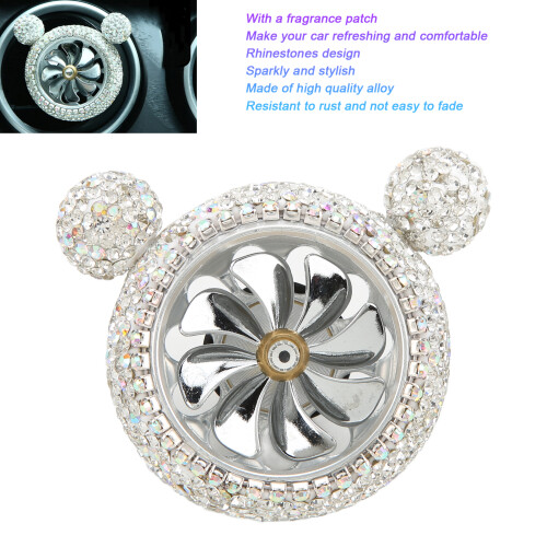 Voiture blanche Parfum d'aération Strass scintillants 2