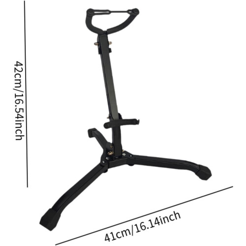 Foldable Saxophone Stand with Adjustable Backrest, Triangle Base, Portable Wind Instrument Holder, Lightweight Design 1