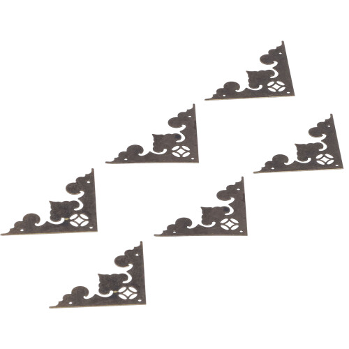 10Set Antique FlatAngle Edge Guard Triangular Wood 2