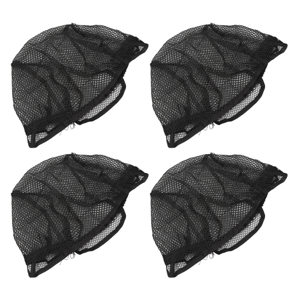 Unisex 4 Pcs Mesh Wig Cap Breathable Stretchy Soft Nylon