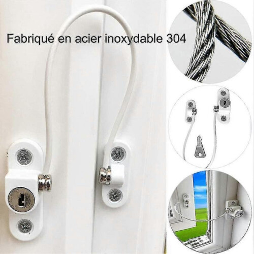 4 Pcs Security Window Lock; Window Security Door Lock with Key 1