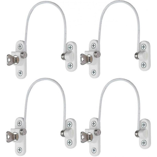 4 Pcs Security Window Lock; Window Security Door Lock with Key