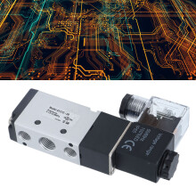 4V210-08 DC12V 2/5-vías válvula de aire, G1/4 cobre rojo