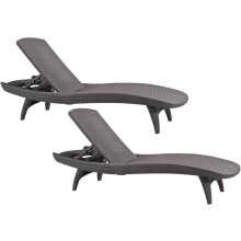 Keter Pacific Sun Lounge Chair - Grey (Pack of 2)