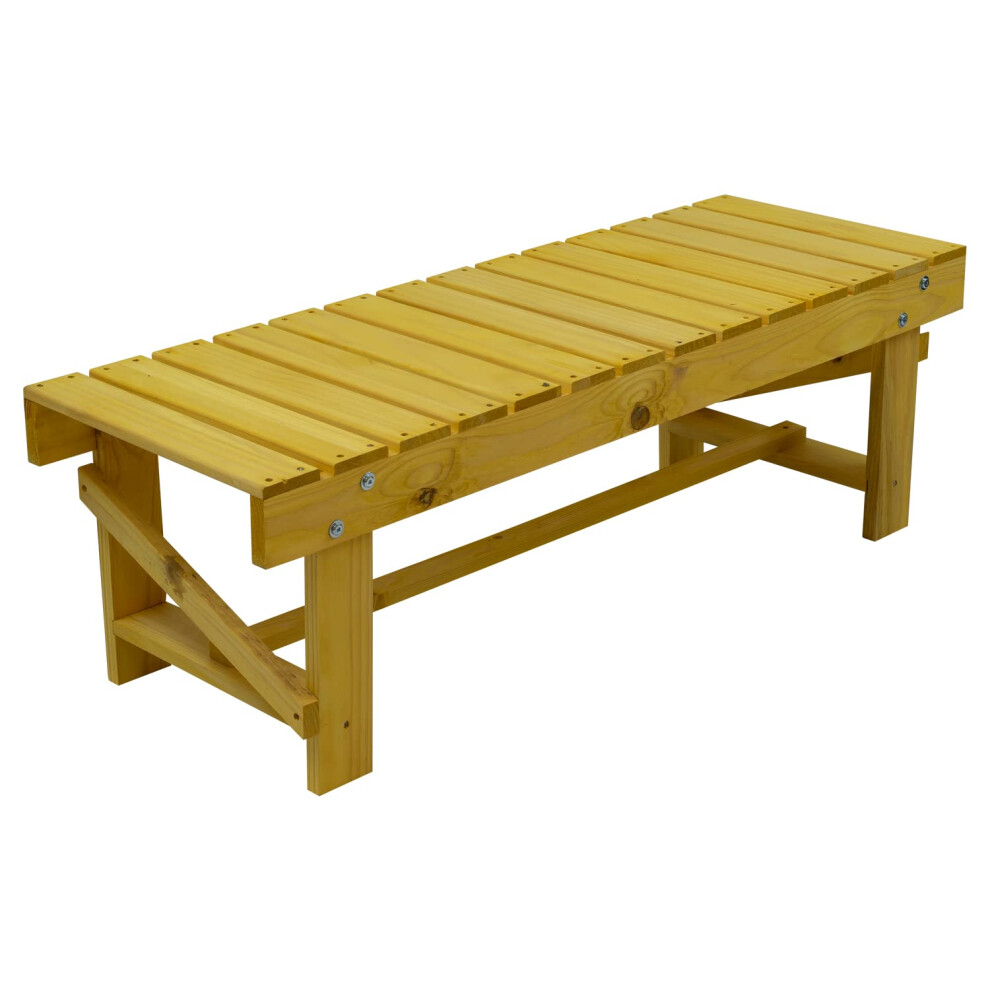 Woodside Wiverton 2 Seater Garden Patio Bench, Outdoor Wooden Loveseat, Hard Pine Wood-image-OPC-PJQGH57-NEW