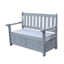 AIRWAVE Outdoor Storage Bench 110L | Weather Resistant Garden Storage Box | Treated Fir Wood | Plastic Lined & Showerproof Seat | Ideal for Storing