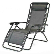 RUNADI Garden Haven Black Recliner Garden Patio Foldable Outdoor Textilene Zero Gravity Lounger