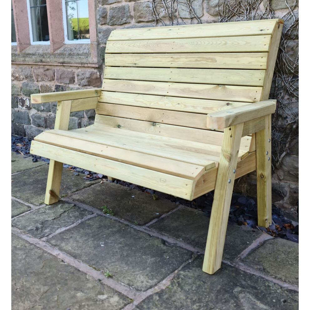 Churnet Valley Garden Furniture Garden Bench, Wooden Garden Bench, Garden Seating, 2 Seater Bench, 2 Seater Wooden Garden Bench-image-OPC-PJQGHZ5-NEW