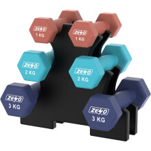 ZENO Dumbbells Set | Dumbbells Set Women | Sweat Resistant Weights for Women with Storage Stand | Vinyl Coated for Ultimate Grip | Weights for Pilates