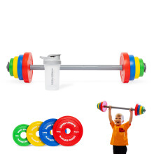 Little Lifters Kids Barbell Set ? Adjustable Children's Toy Weights & Plastic Barbell Toy with Drinks Water Bottle, Kids Gym Equipment for Pretend