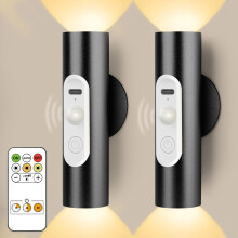 Magnetic Stick on Wall Lights Battery Operated, Wireless Wall Sconces Set of 2, Motion Sensor Night Light Indoor, USB Rechargeable Cordless with