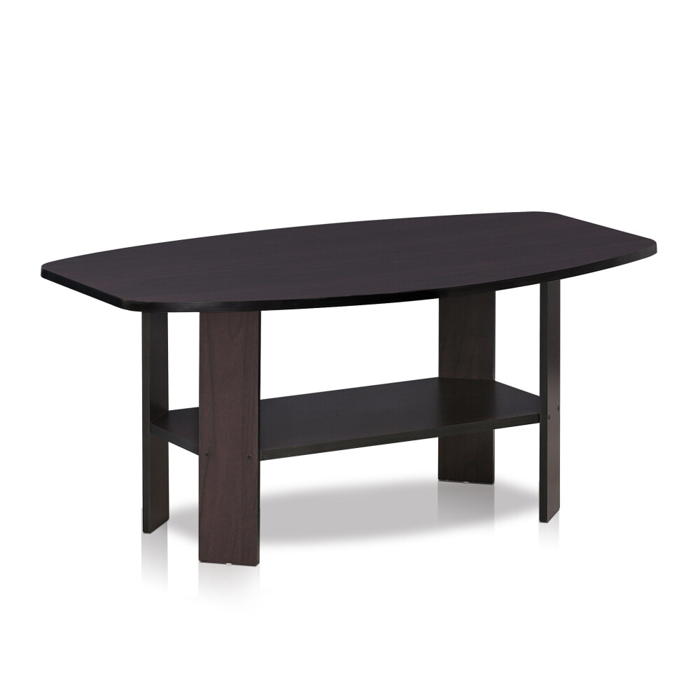 Furinno Simple Design Coffee Table, Side Table, Dark Walnut