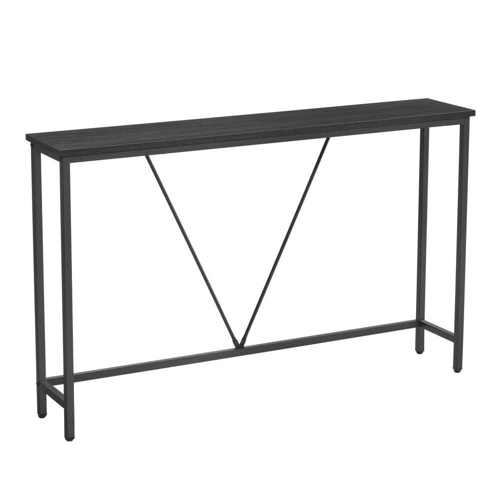 Vasagle Console Table For Hallway, Slim Sofa Table For Living Room, Hallway Table, Easy Assembly, Charcoal Grey And Ink Black Lnt020b04 Black,Grey