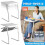 Adjustable Folding Table for TV, Dinner, Laptop, Travel Desk Table Mate White 1