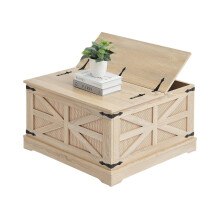 VEVOR Rattan Coffee Table, Rectangle PE Rattan Woven Wood Coffee Table with MDF Top, 32-Inch Modern Boho Style Storage Coffee Table with Retro Metal