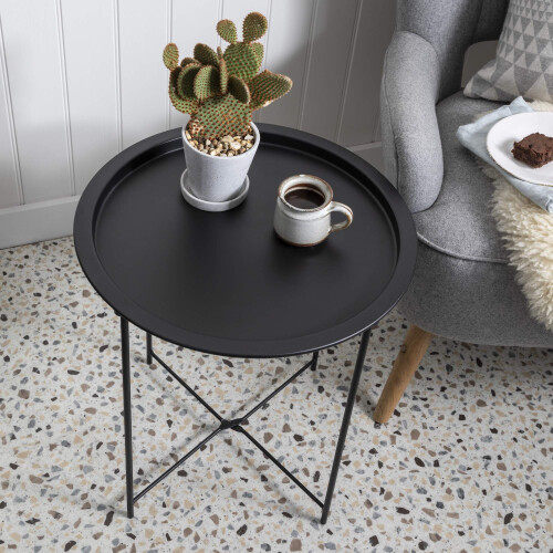 Noa and Nani Noa and Nani Solid Black Metal Side Table