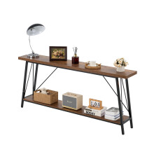 VEVOR Narrow Console Sofa Table, 70.9 inches Behind Couch Table, 2-Tier Long Entryway Table and Skinny Hallway Table, Narrow Sofa Table with Metal
