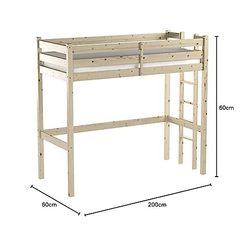 STRICTLY BEDS&BUNKS Memphis High Sleeper Loft Bunk Bed, 3ft Single 1
