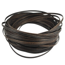 RNY No Knotted Black Polyethylene Plastic Rattan for Repair Rattan Chair Table (Two-line Coffee Gradient), 200 ft