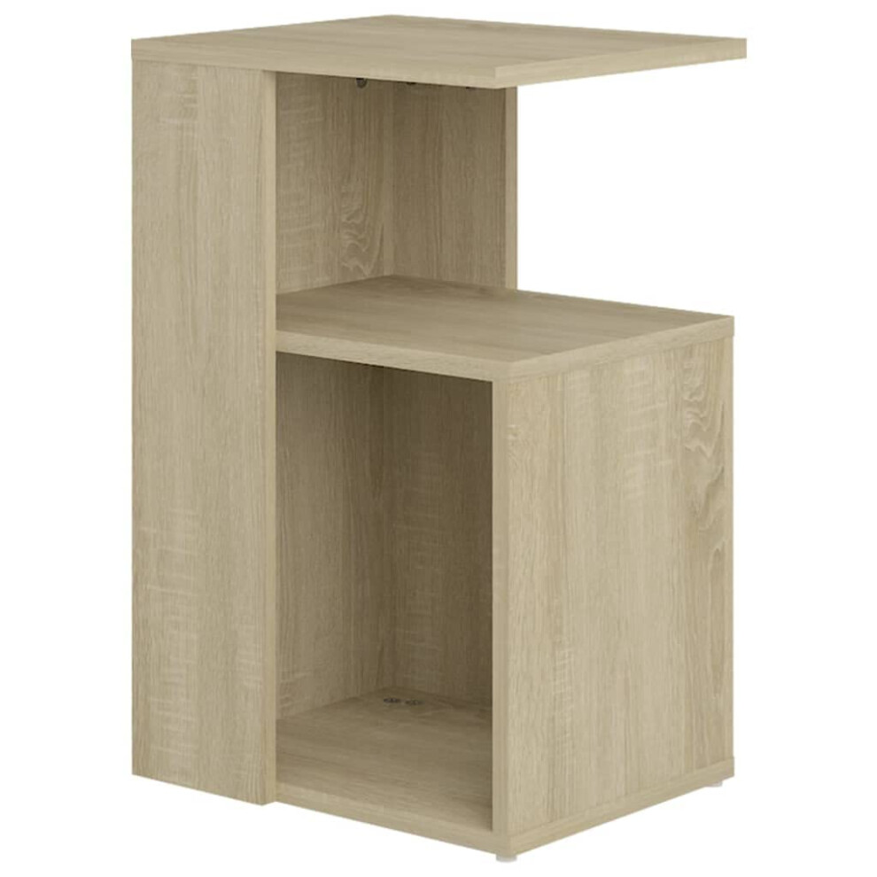 vidaXL Side Table Modern Home Living Room Furniture Accent Coffee Sofa End Table Magazine Rack Storage Space Table Set Chipboard Sonoma Oak