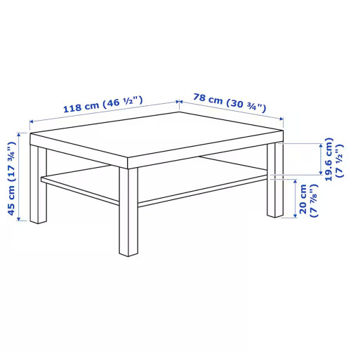 LACK Modern Stylish Coffee Table with Shelf, Rectangular - Easy to Assemble, 90x55x45 CM (White Stained Oak Effect) 2
