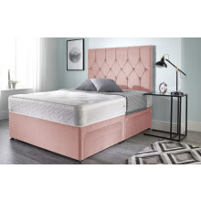Bed Centre Ziggy Pink Plush Memory Foam Divan Bed Set With Mattress, 4 Drawers And Headboard (Double (135cm X 190cm))