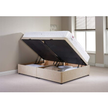 Bed Centre Millbank Ottoman With Quilted Mattress, Mink Chenille Side Lift Divan Storage Bed, Single 4'6 Double 5ft King Size AMAZING (Super King