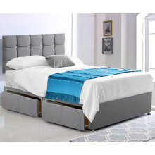 ComfoRest - Paris 6FT Super King Divan Bed with Mattress Included | 24" Elegant Headboard and 4 Storage Drawers | Supportive Set for Spacious and