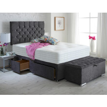 ComfoRest - Stylish 4FT6 Double Bed with Mattress Included | Ottoman Storage Box and Practical Set | Elegant Frame with 2 Drawers for Modern Bedrooms