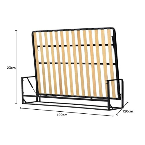 Wallbedking - Murphy Bed - Classic Horizontal Wall bed - Fold Up - Space Saving Folding Bed Frame - Pull Down (190cm x 120 cm) 1