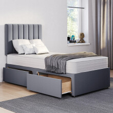 ComfoRest - Elegant 3FT Single Bed with Mattress | Stylish Set for Modern Bedrooms | Functional Frame with 2 Storage Drawers for Space-Saving