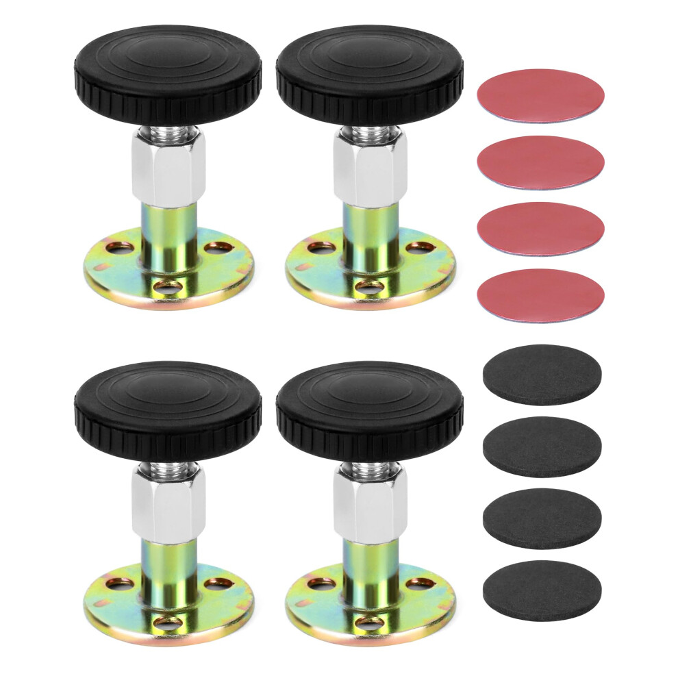 Qwork? 4 Pcs Adjustable Anti-Shake Bed Stoppers Set, Headboard Stabilizer With Shock Absorbing Cushions, Noise Reduction Furniture Stoppers For Beds, 795973641014