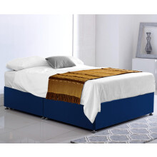 ComfoRest - Delma 5FT King Size Bed with Mattress | NO DRAWER Included | Velvet Divan Frame and Mattress Set for Modern Bedrooms (Blue Plush)